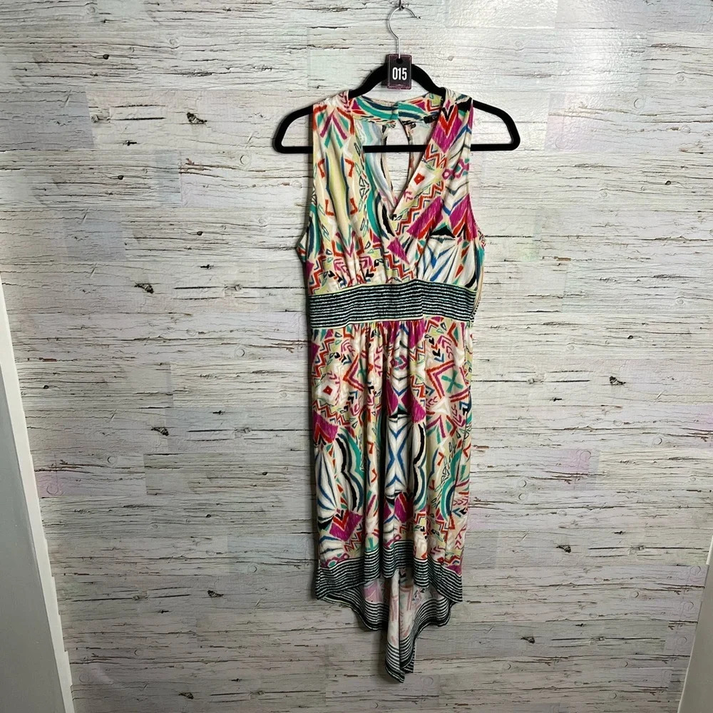 15. Dex Aztec blue tan dress size medium